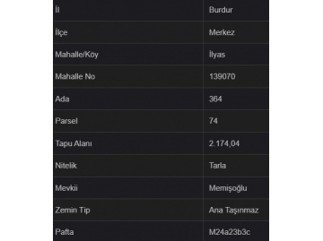 Burdur Gölü Satılık En Uygun Tarla 